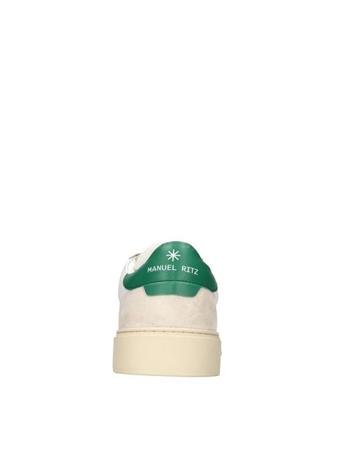 Leather and fabric sneakers MANUEL RITZ | 3332Q511 223861BIANCO-VERDE
